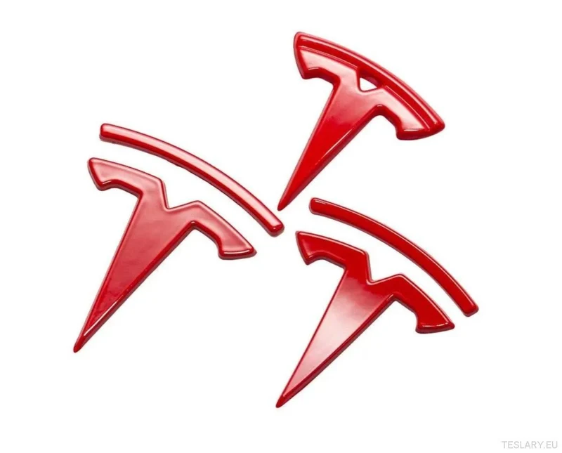 Tesla Model 3-teiliges Logo-Set für Front, Heck und Lenkrad