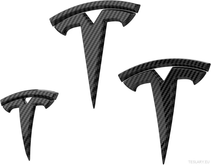 Tesla Model 3-teiliges Logo-Set für Front, Heck und Lenkrad