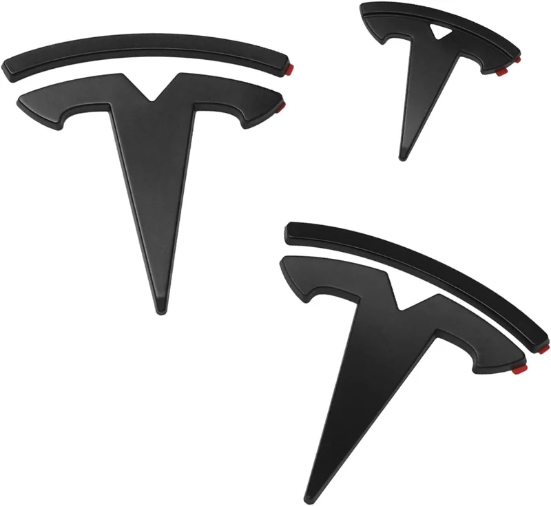 Tesla Model 3-teiliges Logo-Set für Front, Heck und Lenkrad