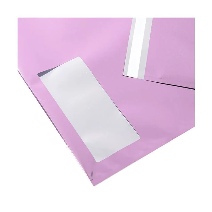 Glamour-Versandtaschen Metallisch Rosa mit Sichtfenster 30.5x23cm (100 Stück) [MMW129PK]
