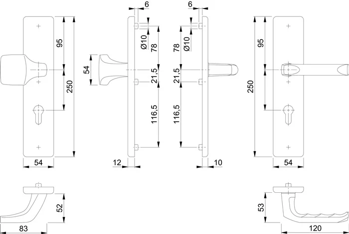HOPPE Schutzgarnitur London 61G/2221/2210/113 Aluminium F1 ( 3000209032 )