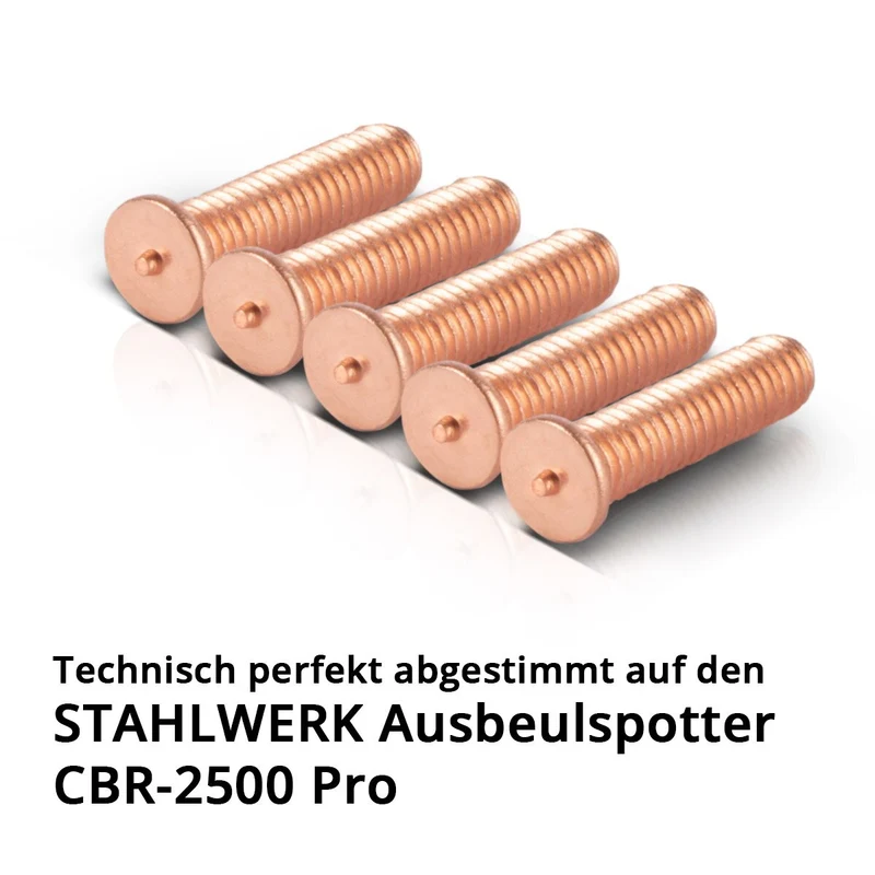 STAHLWERK Schweißbolzen M4x18 Gewinde 20er Set, Smart Repair Zubehör für Ausbeulspotter | Dellenlifter | Punktschweißgerät | Ausbeulwerkzeug zur professionellen Reparatur von Kfz Karosserien