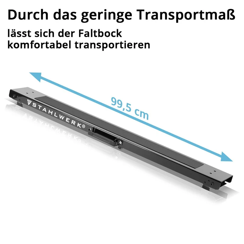 STAHLWERK Sägebock SB-910 ST pulverbeschichteter Metall-Arbeitsbock | Universal-Klappbock | Gerüstbock höhenverstellbar von 645 bis 910 mm mit 150 kg Tragkraft und rutschhemmender Oberfläche
