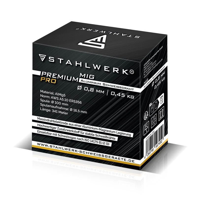 STAHLWERK MIG MAG Aluminium Schweißdraht ER5356 (AlMg5) 0,8 mm 0,45 kg Drahtrolle | Drahtspule | Zusatzwerkstoff | Universal Schweißdraht | Massivdrahtelektrode