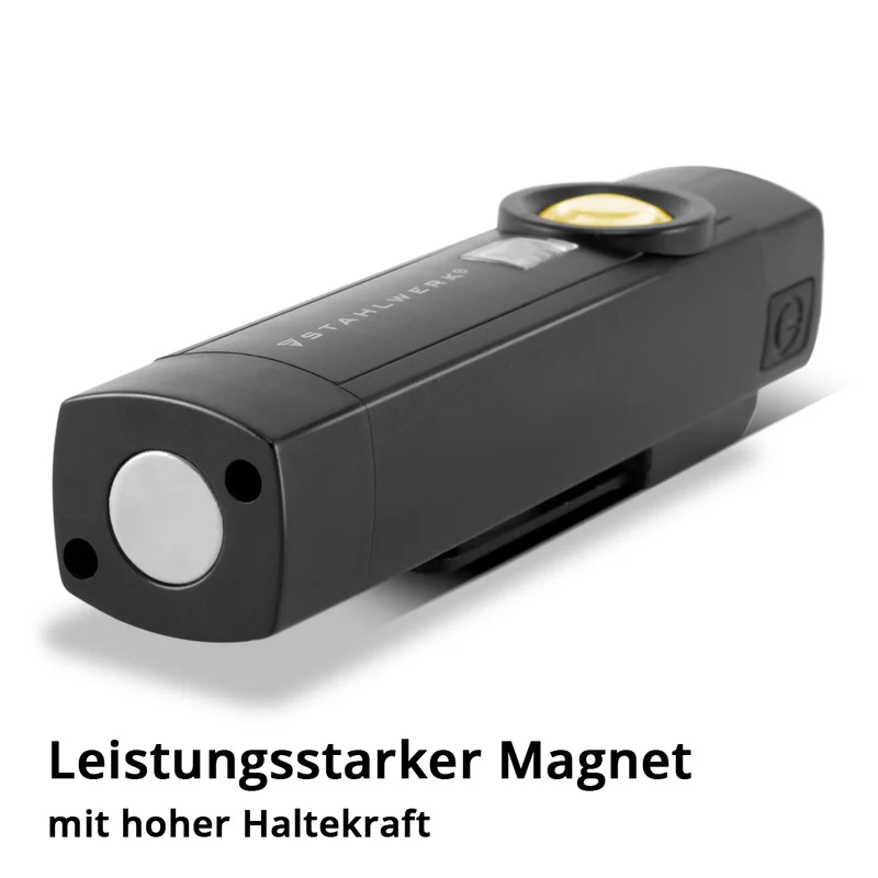STAHLWERK LED Arbeitsleuchte AL-3 ST Leistungsstarke 5 Watt Taschenlampe / Werkstattlampe mit 4 Leucht-Modi inklusive UV-Licht, integriertem Akku, Magnet und USB-Anschluss