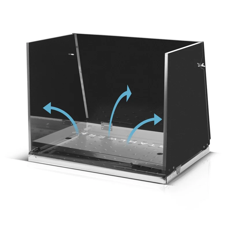 STAHLWERK Schweißtisch-Aufsatz SA-500 ST 500 x 400 mm mobile Schweißkabine | klappbare Schweißtisch-Erweiterung für Werkbänke und Montagetische mit D16 Lochplatte für Spannwerkzeuge