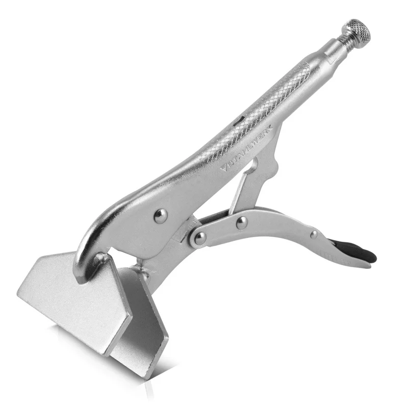STAHLWERK Blech-Gripzange und Spann-Zange 2er Set mit 100 mm Spannbacken zum Spannen und Fixieren von dünnen Werkstücken und Blechen
