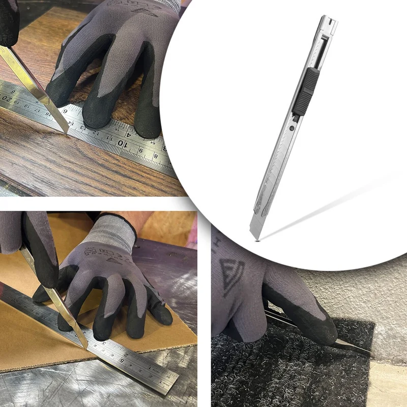 STAHLWERK Cuttermesser 10er Set mit 9 mm Abbrechklingen aus bruchfestem Carbon-Stahl präziser Cutter | Teppichmesser | Sicherheitsmesser | Paketmesser | Kartonmesser