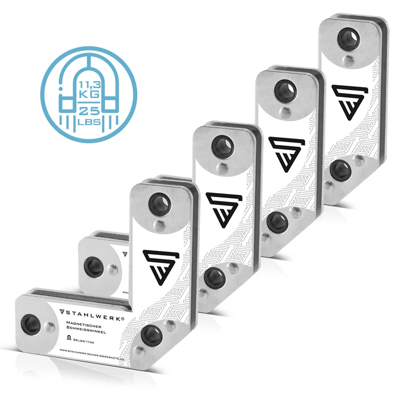 STAHLWERK 4er Set Magnet-Schweißwinkel 11,3 kg | 25 lbs praktischer Schweißmagnet | Magnetwinkel | Schweißpositionierer mit starker Haftkraft