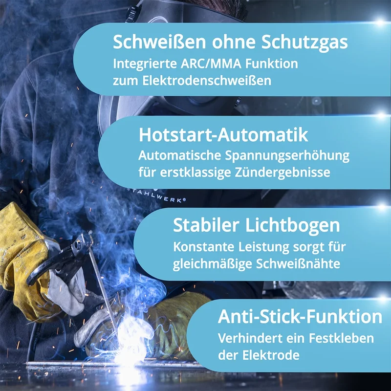 STAHLWERK Schweißgerät CTM-416 Puls Pro Vollausstattung 6-in-1 Schutzgas-Schweißgerät | Inverter mit 160 A, Puls-Funktion für Aluminium und 40 A Plasmaschneider CUT | WIG | MIG MAG | PULS | MMA | FLUX