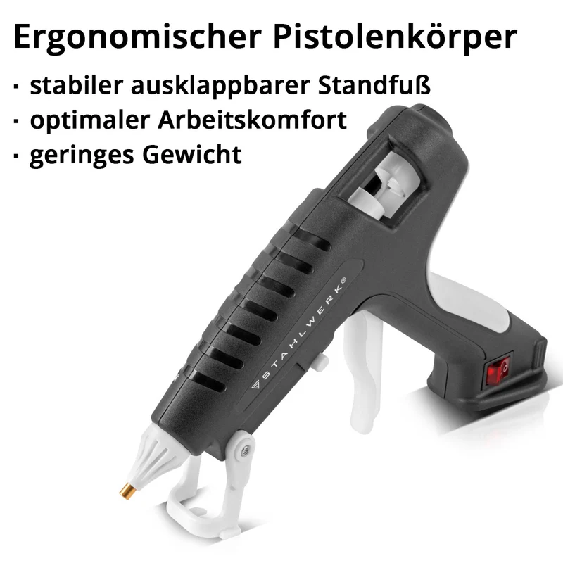 STAHLWERK Heißklebepistole HKP-250 ST Profi-Klebepistole / Heißkleber / Schmelzklebepistole mit Rückschlagventil und 250 Watt für 11 mm Heißklebestifte