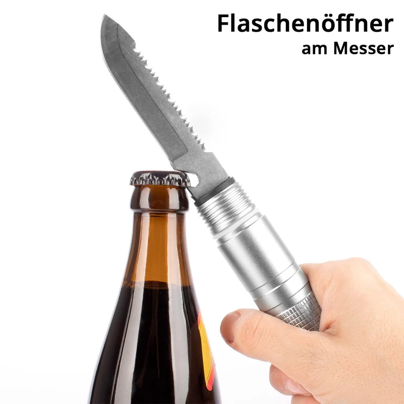 STAHLWERK Multitool / Multifunktionswerkzeug / Outdoor Survival Kit mit Klappspaten, Multifunktions-Messer, Säge, Notfallhammer und Signalpfeife mit Feuerstahl