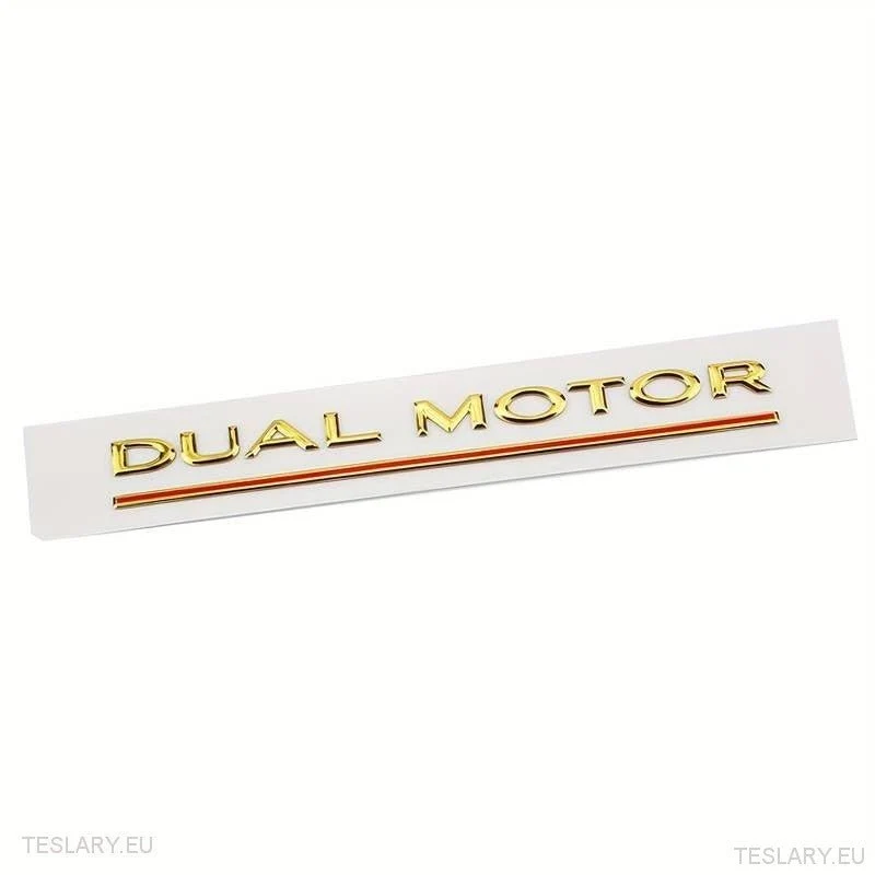 Tesla Model 3 / Y Dual Motor Logo Emblem Schwarz, Rot, Chrom, Gold & andere Farben
