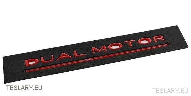 Tesla Model 3 / Y Dual Motor Logo Emblem Schwarz, Rot, Chrom, Gold & andere Farben