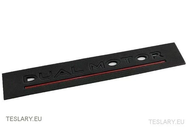 Tesla Model 3 / Y Dual Motor Logo Emblem Schwarz, Rot, Chrom, Gold & andere Farben