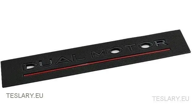 Tesla Model 3 / Y Dual Motor Logo Emblem Schwarz, Rot, Chrom, Gold & andere Farben