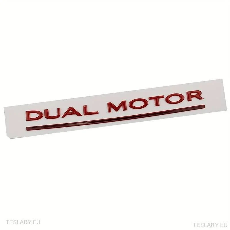 Tesla Model 3 / Y Dual Motor Logo Emblem Schwarz, Rot, Chrom, Gold & andere Farben