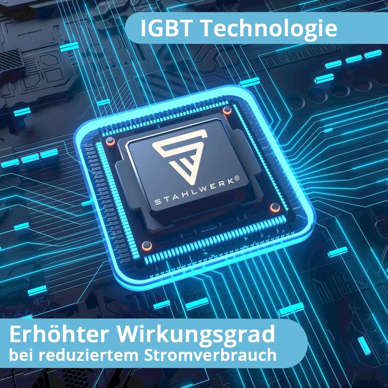 STAHLWERK Schweißgerät Mini FLUX 120 ST Digital mit 120 A Vollausstattung, synergischem Drahtvorschub, Lift-TIG und ARC/MMA Funktion zum Schweißen ohne Schutzgas