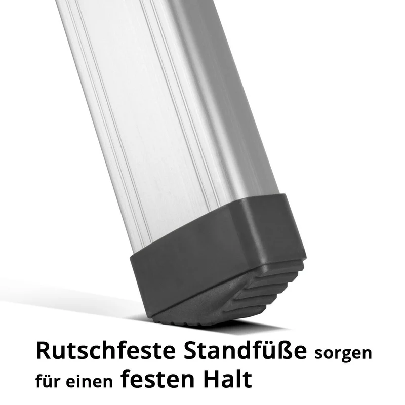 STAHLWERK Stehleiter HL-4 ST 150 kg, 4 Stufen, Standhöhe 78 cm, Aluminium Leiter / Klappleiter / Trittleiter / Mehrzweckleiter mit rutschfesten Sprossen inklusive 7 Jahre Hersteller-Garantie
