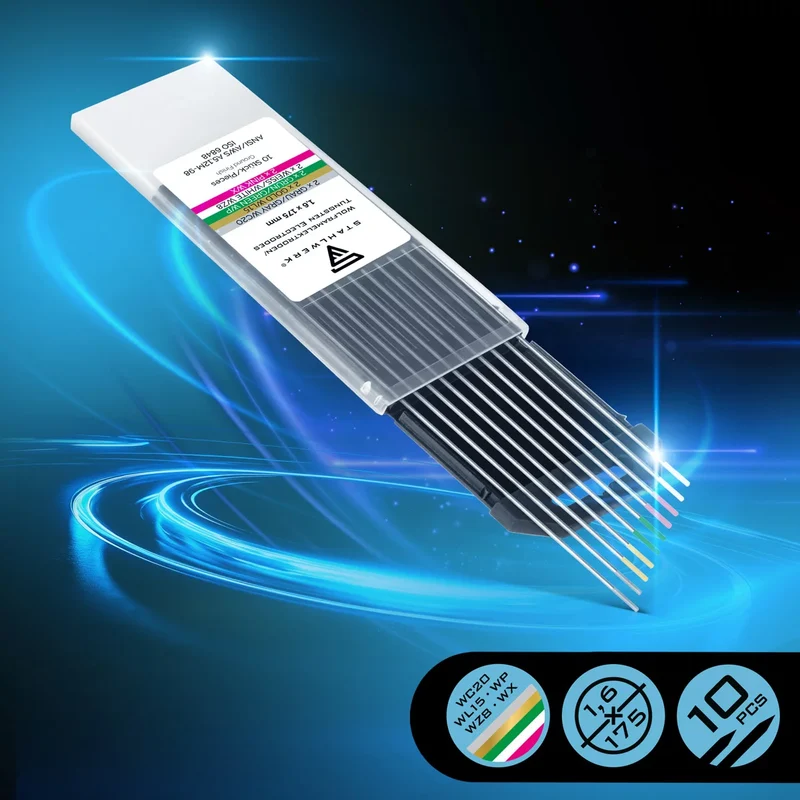 STAHLWERK Wolframelektroden / Schweißelektroden Gold, Grau, Pink, Weiss, Grün 1,6 mm je 2 im praktischen 10er Set