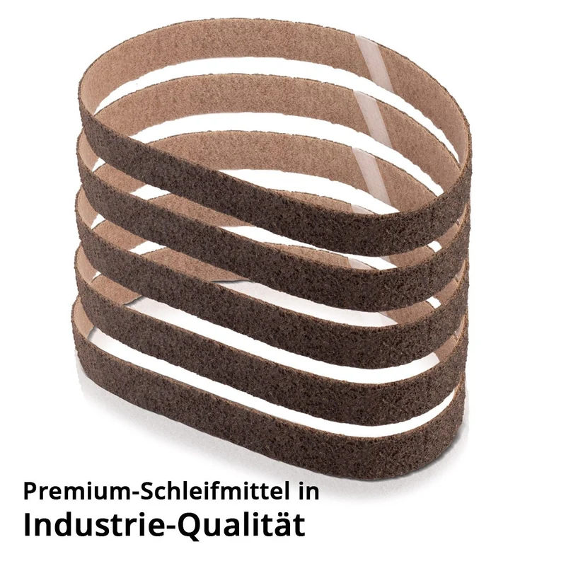 STAHLWERK Schleifvlies 5er Set grobe Körnung 40 x 760 mm Schleifband | Vliesbänder | Poliervlies | Universal-Schleifbänder | Schleifmittel für Rohrbandschleifer, Bandschleifer und Schleifgeräte