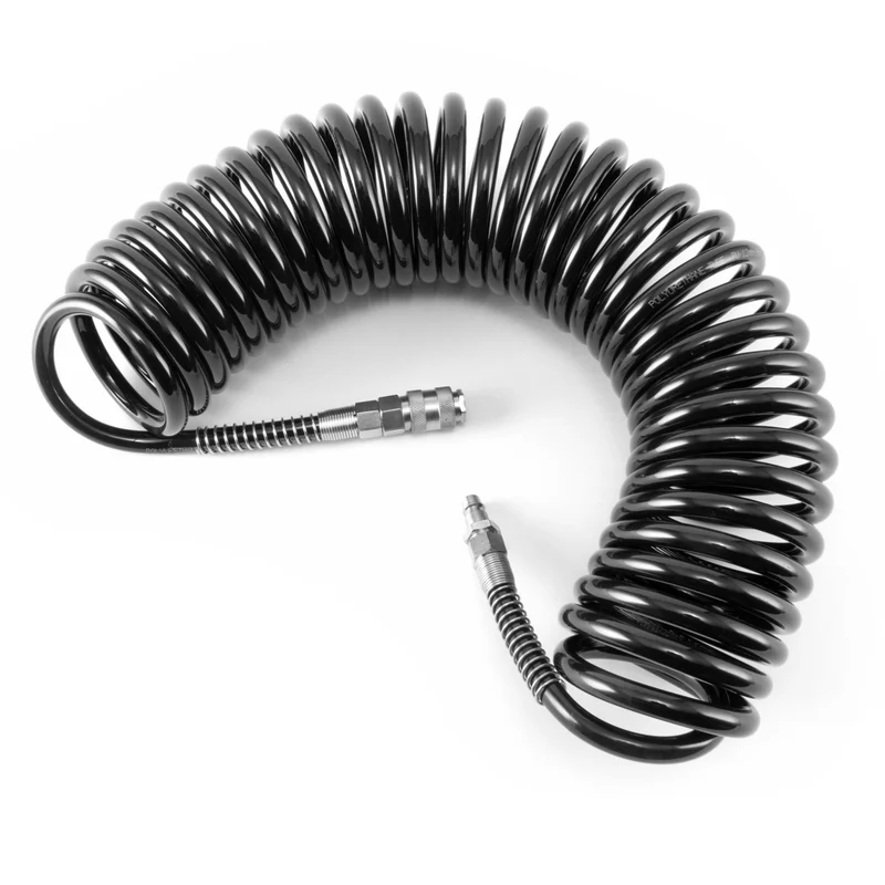 STAHLWERK DS 10 ST Professioneller PU Druckluftschlauch Spiralschlauch 10 Meter mit Schnellkupplung und Stecknippel