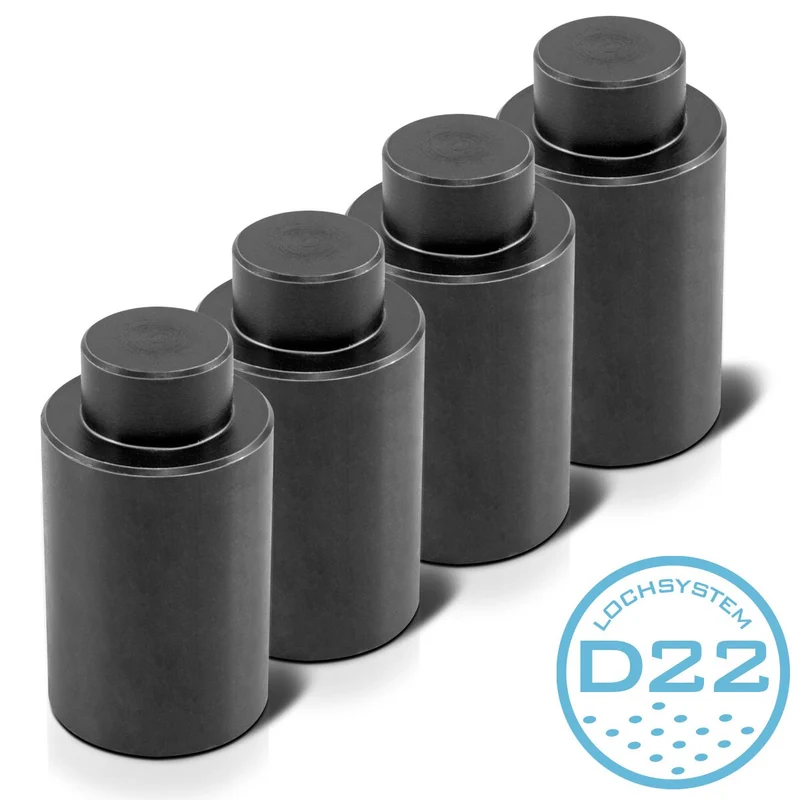 STAHLWERK Anschlagbolzen und Spannbolzen Höhe 50 mm mit Gewinde M 14 für Schweißtische mit D22 Lochsystem - Praktisches 4 er Set