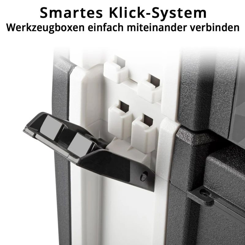 STAHLWERK Universal Toolbox mit Innenfach Größe S 443 x 310 x 128 mm stapelbare Systembox | Werkzeugkiste | Werkzeug-Organizer im Modul-System aus hochbelastbarem ABS-Kunststoff mit Tragegriff