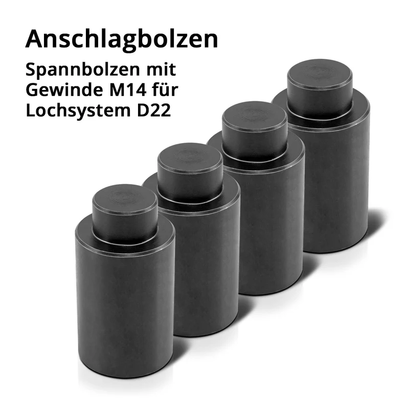 STAHLWERK Schweißtisch-Zubehör-Set für D22 Lochsystem mit Magnetanschlägen, Schraubzwinge, Anschlag-, Spann- und Zentrierbolzen