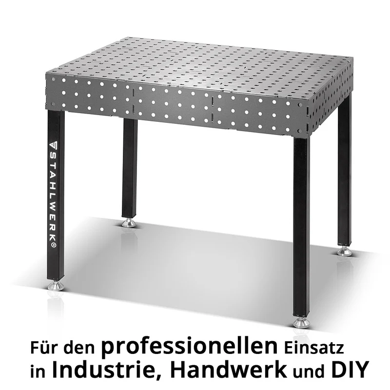 STAHLWERK 3D Schweißtisch WT-100 3D ST mit 1.000 kg Tragkraft, D16 Lochsystem und 6 mm Arbeitsplatte 100 x 80 cm, Montagetisch DIY-Bausatz zum Selbstschweißen aus Carbonstahl mit nivellierbaren Füßen