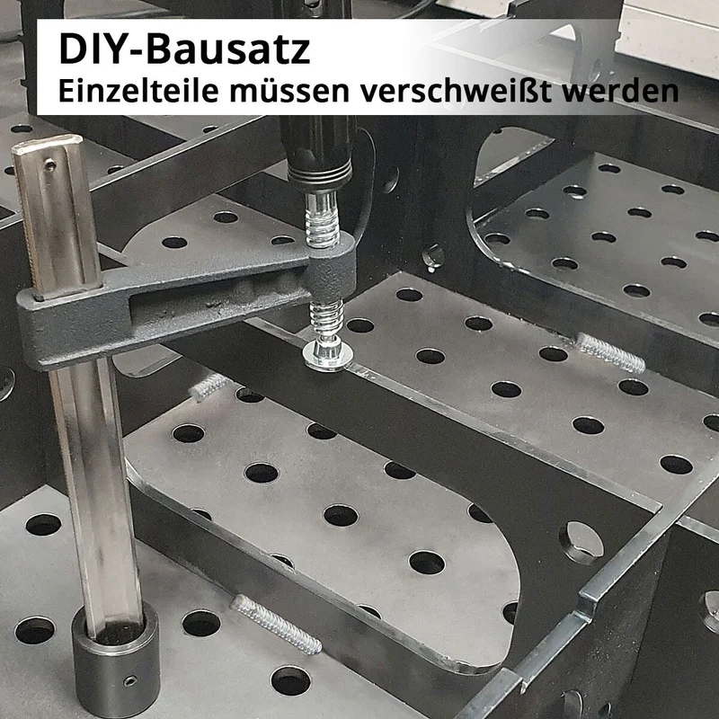 STAHLWERK 3D Schweißtisch WT-100 3D ST mit 1.000 kg Tragkraft, D16 Lochsystem und 6 mm Arbeitsplatte 100 x 80 cm, Montagetisch DIY-Bausatz zum Selbstschweißen aus Carbonstahl mit nivellierbaren Füßen