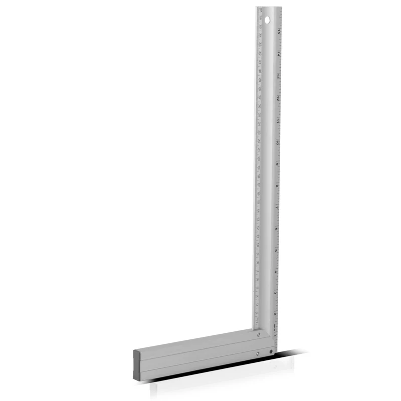 STAHLWERK Aluminium Anschlagwinkel Messwinkel Zimmermannswinkel 400 mm Winkel mit cm und Zoll genietet