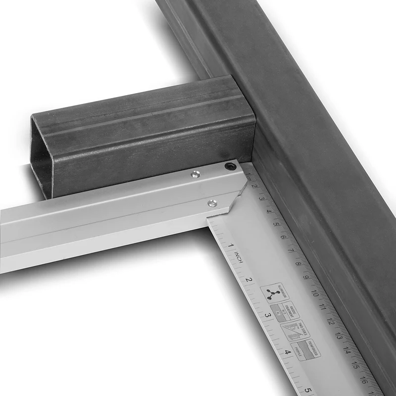 STAHLWERK Aluminium Anschlagwinkel Messwinkel Zimmermannswinkel 400 mm Winkel mit cm und Zoll genietet