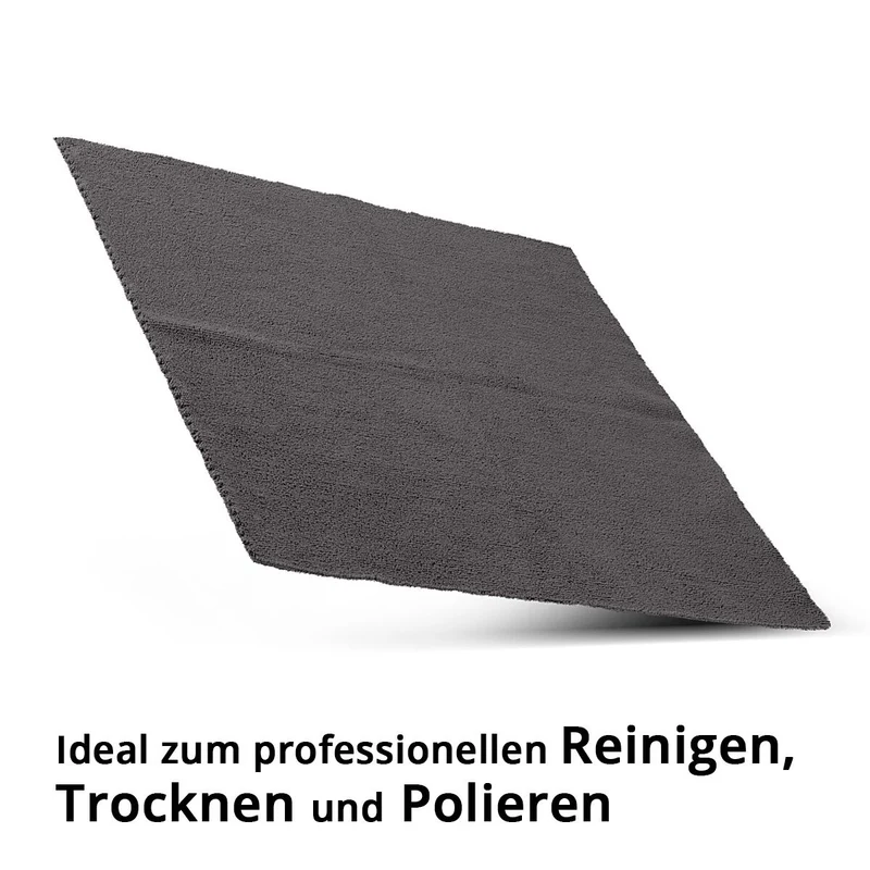 STAHLWERK Mikrofaser-Handtuch 10er Set 40 x 40 cm 300 gsm Trockentuch | Reinigungstuch | Poliertuch | Putztuch | Pflegetuch | Mikrofaser-Tuch | schwarz