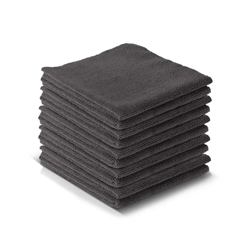 STAHLWERK Mikrofaser-Handtuch 10er Set 40 x 40 cm 300 gsm Trockentuch | Reinigungstuch | Poliertuch | Putztuch | Pflegetuch | Mikrofaser-Tuch | schwarz