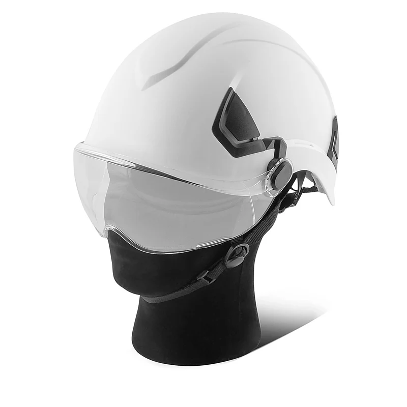 STAHLWERK SVH-100 ST Schutzhelm mit Visier EN397 EN166 Forsthelm | Sicherheitshelm | Kopfschutz | Bauhelm | Arbeitshelm mit Augenschutz | Schutzbrille | Gesichtsschutz | PSA für Agrar-, Forst- und Baugewerbe
