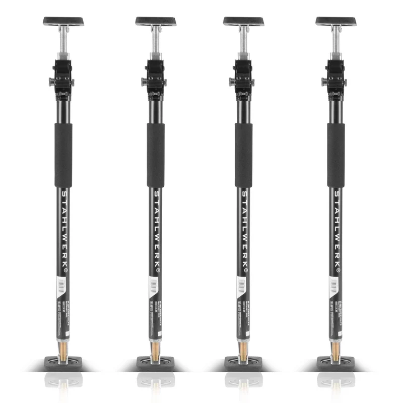 STAHLWERK Montagestütze | Baustütze MH-115 ST 4er Set 66-115 cm, 40 kg Tragkraft, robuster Türspanner | Teleskopstütze | Spannstütze
