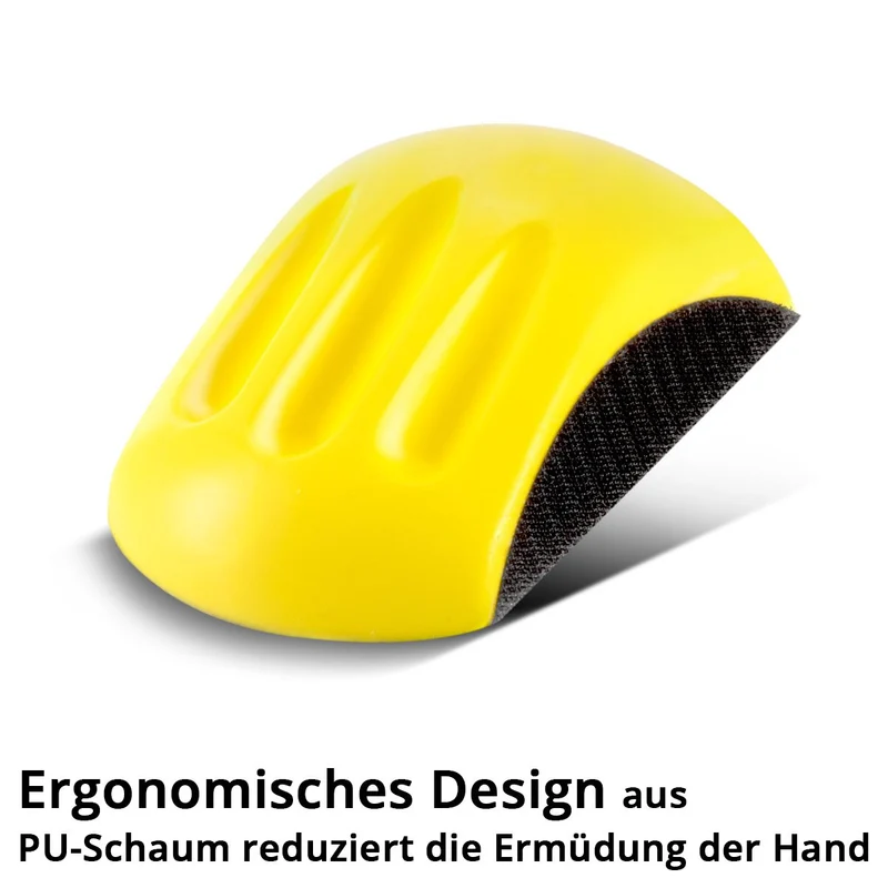 STAHLWERK Handschleifblock Set mit P80 | P100 | P120 | P150 | P180 | P240 | P320 Körnung, Schleifblock | Schleifschwamm | Handschleifer aus PU-Schaumstoff mit Klett-Schleifmittel 85 x 125 mm