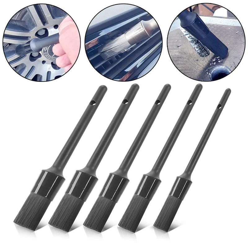 STAHLWERK Auto-Reinigungsbürsten 5er Set Autopflege-Pinsel | Detailing-Bürsten | Autowasch-Set | Universal-Bürsten zum Reinigen empfindlicher Oberflächen
