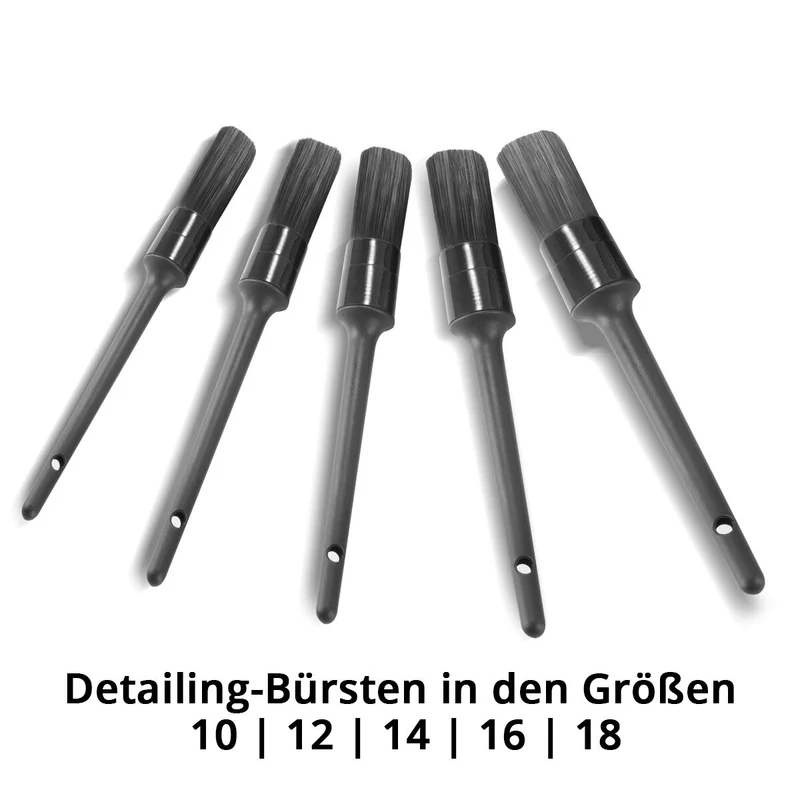 STAHLWERK Auto-Reinigungsbürsten 5er Set Autopflege-Pinsel | Detailing-Bürsten | Autowasch-Set | Universal-Bürsten zum Reinigen empfindlicher Oberflächen