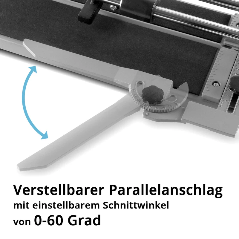 STAHLWERK Fliesenschneider mit 600 mm Schnittlänge, 425 mm Diagonal-Schnittlänge und 12 mm Schneidstärke, Handfliesenschneider / Fliesenschneidemaschine mit Hochleistungs-Schneidrad zum Trennen von Keramikfliesen
