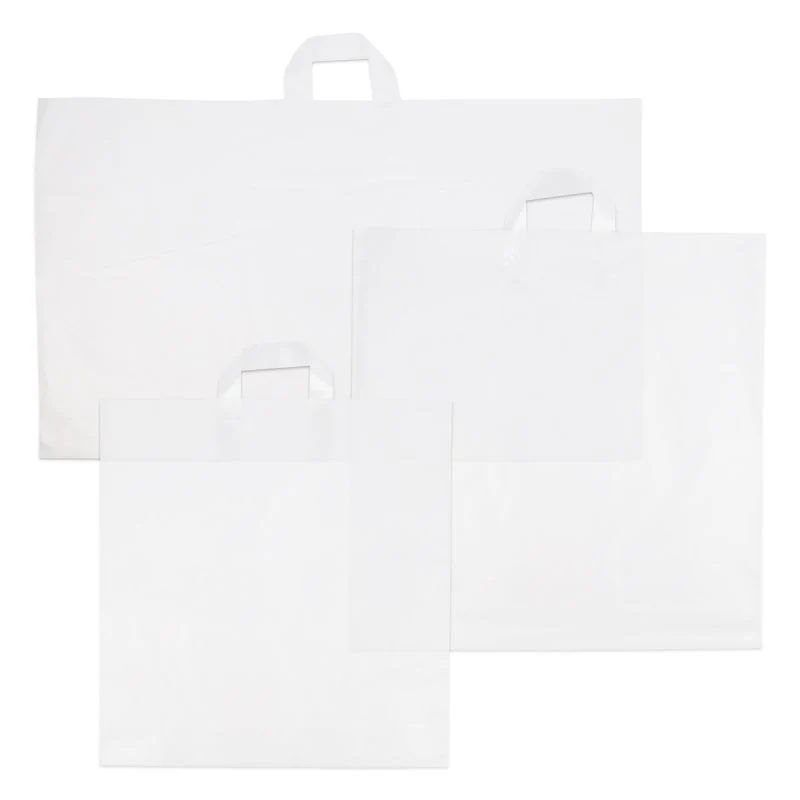 Kunststoff-Henkeltaschen - Halbtransparent 41x44+2x4 cm (250 Stück) [FP-DQL002]