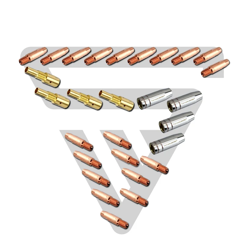 STAHLWERK MIG MAG Schweißzubehör Set 28-teilig, Verschleißteile Set Aluminium für AK25/MB25 Schweißbrenner