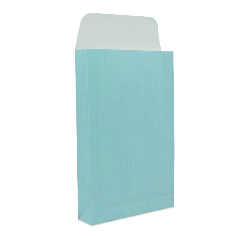 Papier-Geschenktüten mit Klappverschluss 12+3x19 cm Blau (1000 Stück) [FP-FPK338]