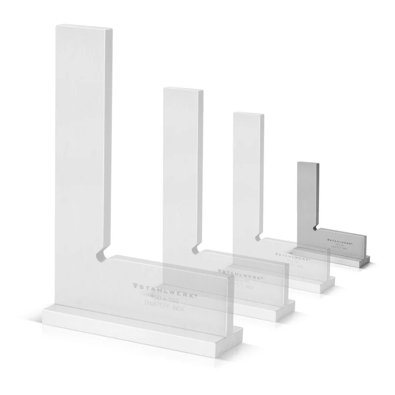 STAHLWERK Anschlagwinkel 90° 50 x 40 mm DIN 875/1 Schlosserwinkel / Winkelanschlag / Präzisionswinkel aus rostfreiem Edelstahl