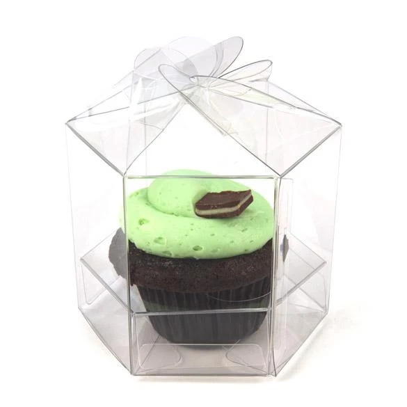 Cupcake-Boxen mit Drehspitze für 1 Cupcake 8.9x8.9x9.5cm Transparent (100 Stück) [CBS238]