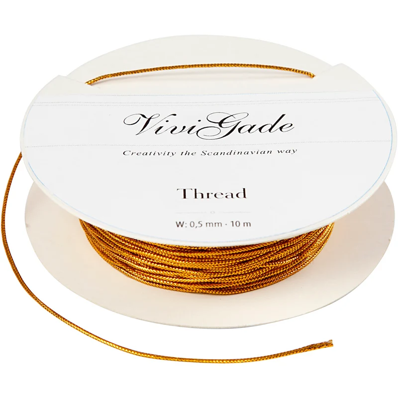 Kordel, Dicke 0,5 mm, Gold, 10 m/ 1 Rolle [HOB-51960]