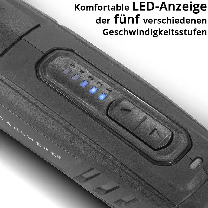 STAHLWERK Akku Mehrzweckschleifer AMF-80 ST 5.000-25.000 U/min 2.000 mAh Multifunktionswerkzeug / Drehwerkzeug / Schleifgerät / Minischleifer mit 53-teiligem Zubehör und USB-Ladekabel