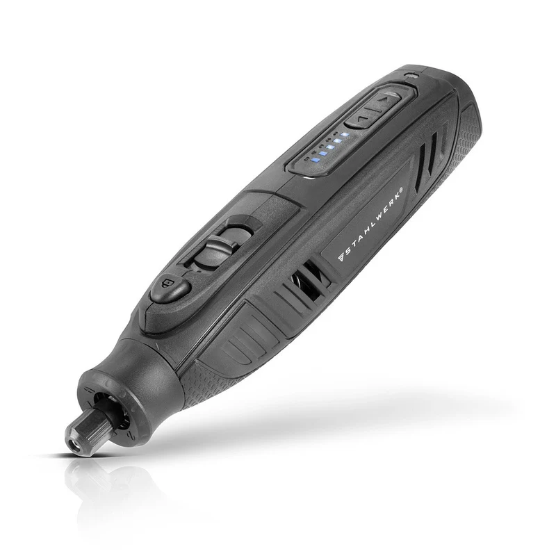STAHLWERK Akku Mehrzweckschleifer AMF-80 ST 5.000-25.000 U/min 2.000 mAh Multifunktionswerkzeug / Drehwerkzeug / Schleifgerät / Minischleifer mit 53-teiligem Zubehör und USB-Ladekabel