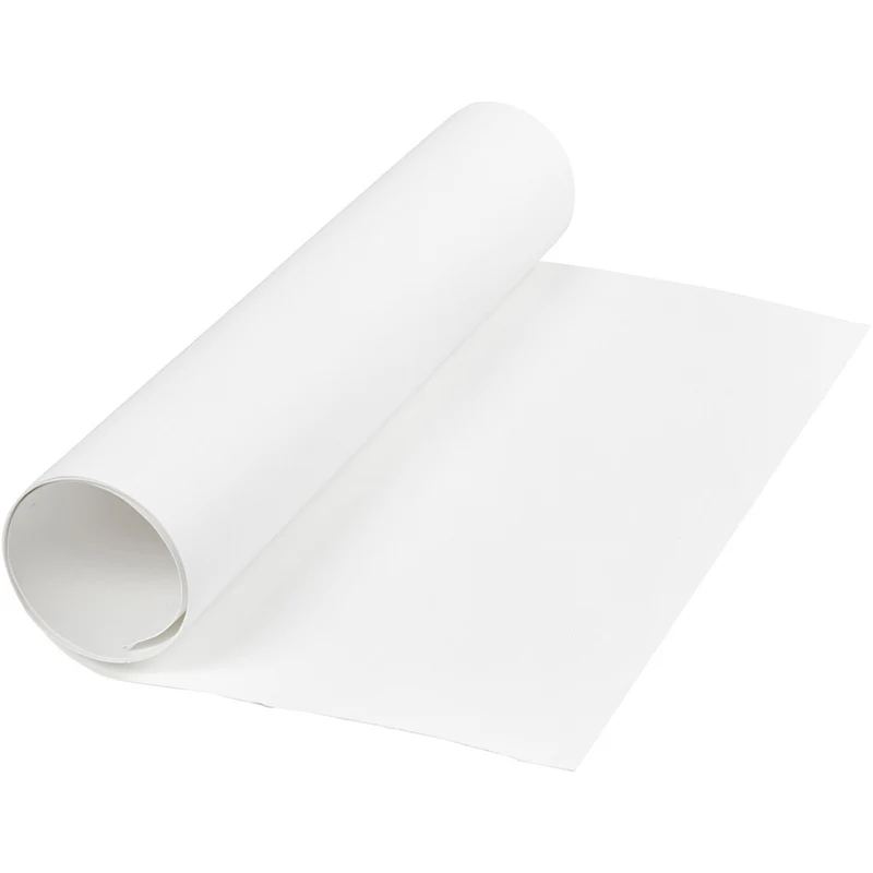 Kunstlederpapier, Weiß, B: 50 cm, Einfarbig, 350 g, 1 m/ 1 Rolle [HOB498945]